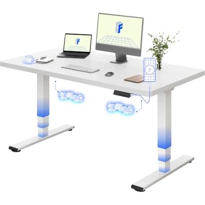 FLEXISPOT E5 Plus Bureau Assis Debout 140x80, Double Moteur, USB Plateau monobloc 25 mm, 3 Segments, charge 120 kg, anti-collision, 4 mémoires, garantie cadre 5 ans, Plateau Blanc+Blanc - Publicité FLEXISPOT E5 Plus Bureau Assis Debout 140x80, Double Moteur, USB Plateau monobloc 25 mm, 3 Segments, charge 120 kg, anti-collision, 4 mémoires, garantie cadre 5 ans, Plateau Blanc+Blanc - Publicité