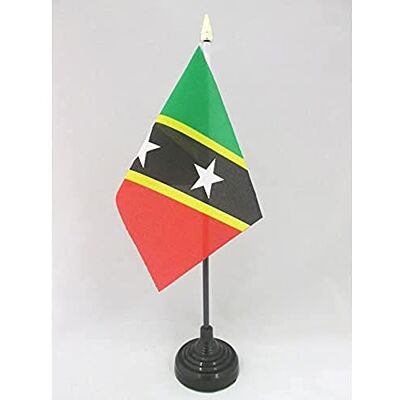 AZ FLAG Drapeau de Table Saint Kitts et Nevis 15x10 cm Socle Plastique Usage intérieur Drapeau de bureau kittitien-nevicien St Kitts & Nevis finition cousue et bords renforcés polyester 100D - Publicité AZ FLAG Drapeau de Table Saint Kitts et Nevis 15x10 cm Socle Plastique Usage intérieur Drapeau de bureau kittitien-nevicien St Kitts & Nevis finition cousue et bords renforcés polyester 100D - Publicité