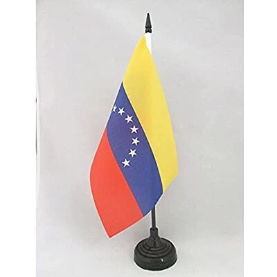 AZ FLAG Drapeau De Table Vénézuela Sans Ecusson 21x14 cm Petit Drapeau Vénézuelien De Bureau 100% Polyester Avec Hampe De 25cm Et Socle En Plastique Noir - Publicité AZ FLAG Drapeau De Table Vénézuela Sans Ecusson 21x14 cm Petit Drapeau Vénézuelien De Bureau 100% Polyester Avec Hampe De 25cm Et Socle En Plastique Noir - Publicité