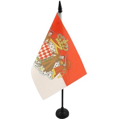 AZ Flag - Monaco Armorial - 21x14cm - Polyester - Drapeau de table - Publicité AZ Flag - Monaco Armorial - 21x14cm - Polyester - Drapeau de table - Publicité