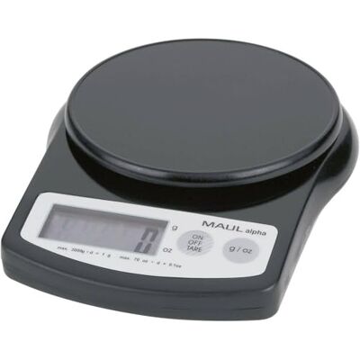 MAUL Pèse lettres alpha 1642090 Alimentations par piles corps en matière plastique capacité 2000 g noir 1 pcs - Publicité MAUL Pèse lettres alpha 1642090 Alimentations par piles corps en matière plastique capacité 2000 g noir 1 pcs - Publicité