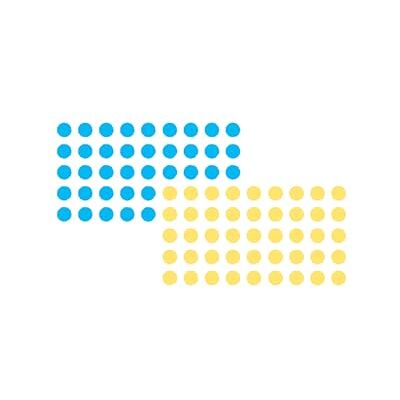 Franken gommettes de présentation, autocollant, bleu et jaune 1000 pièces - Publicité Franken gommettes de présentation, autocollant, bleu et jaune 1000 pièces - Publicité