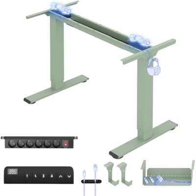 FLEXISPOT E1 Pro Bureau Assis Debout Électrique avec Multiprise Intégrée Compatible plateaux 120-180 cm, charge 100 kg, multiprise intégrée, 4 mémoires, garantie 5 ans, Vert - Publicité FLEXISPOT E1 Pro Bureau Assis Debout Électrique avec Multiprise Intégrée Compatible plateaux 120-180 cm, charge 100 kg, multiprise intégrée, 4 mémoires, garantie 5 ans, Vert - Publicité