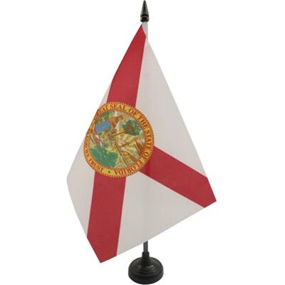 AZ FLAG Drapeau De Table Floride 21x14 cm Petit Drapeau Floridien De Bureau 100% Polyester Avec Hampe De 25cm Et Socle En Plastique Noir - Publicité AZ FLAG Drapeau De Table Floride 21x14 cm Petit Drapeau Floridien De Bureau 100% Polyester Avec Hampe De 25cm Et Socle En Plastique Noir - Publicité