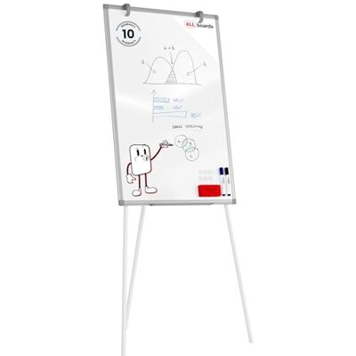 ALLboards Chevalet de Conférence 90x60cm argenté + ACCESSOIRES, Tableau Blanc Magnétique Effaçable à Sec - Publicité ALLboards Chevalet de Conférence 90x60cm argenté + ACCESSOIRES, Tableau Blanc Magnétique Effaçable à Sec - Publicité