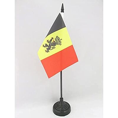 AZ FLAG Drapeau De Table Belgique avec Lion 15x10 cm Mini Drapeau Belge Avec Armoiries De Bureau 100% Polyester Avec Hampe De 25cm Et Socle En Plastique Noir - Publicité AZ FLAG Drapeau De Table Belgique avec Lion 15x10 cm Mini Drapeau Belge Avec Armoiries De Bureau 100% Polyester Avec Hampe De 25cm Et Socle En Plastique Noir - Publicité