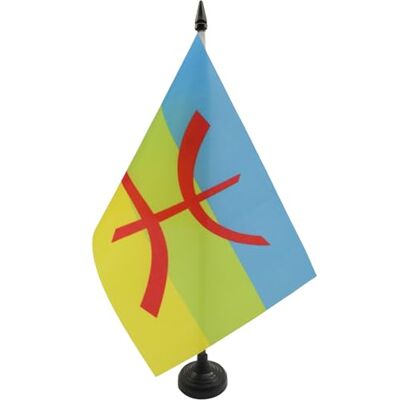 AZ FLAG Drapeau De Table Kabylie 21x14 cm Petit Drapeau Kabyle De Bureau 100% Polyester Avec Hampe De 25cm Et Socle En Plastique Noir - Publicité AZ FLAG Drapeau De Table Kabylie 21x14 cm Petit Drapeau Kabyle De Bureau 100% Polyester Avec Hampe De 25cm Et Socle En Plastique Noir - Publicité