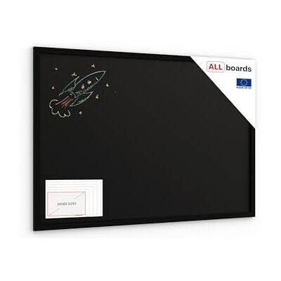 ALLboards Tableau noir à craie 90x60 cm avec cadre en bois noir ECO - Publicité ALLboards Tableau noir à craie 90x60 cm avec cadre en bois noir ECO - Publicité