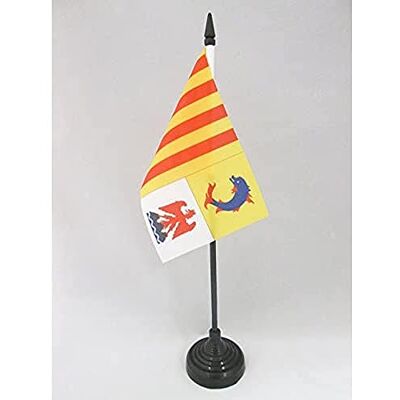 AZ FLAG Drapeau De Table Provence-Alpes-Côte d'Azur 15x10 cm Mini Drapeau Provençal De Bureau 100% Polyester Avec Hampe De 25cm Et Socle En Plastique Noir - Publicité AZ FLAG Drapeau De Table Provence-Alpes-Côte d'Azur 15x10 cm Mini Drapeau Provençal De Bureau 100% Polyester Avec Hampe De 25cm Et Socle En Plastique Noir - Publicité