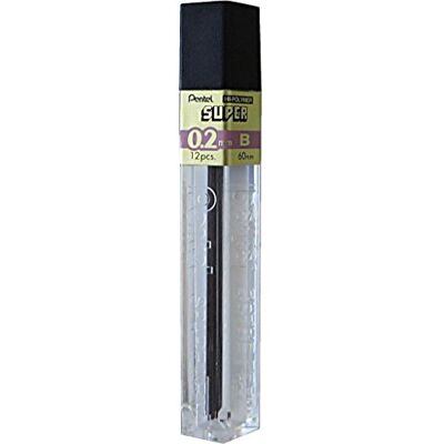 Pentel étui de 12 mines pour porte-mines HI-POLYMER SUPER 0,2 mm B - Publicité Pentel étui de 12 mines pour porte-mines HI-POLYMER SUPER 0,2 mm B - Publicité