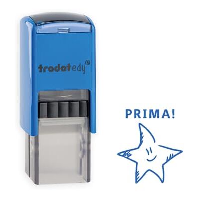 Trodat Printy 2.0 edy® FIX Tampon motif étoile bleue Tampon de motivation PRIMA, taille d'impression 20 x 20 mm, empreinte bleue, pour enseignants et éducateurs, auto-encreur - Publicité Trodat Printy 2.0 edy® FIX Tampon motif étoile bleue Tampon de motivation PRIMA, taille d'impression 20 x 20 mm, empreinte bleue, pour enseignants et éducateurs, auto-encreur - Publicité