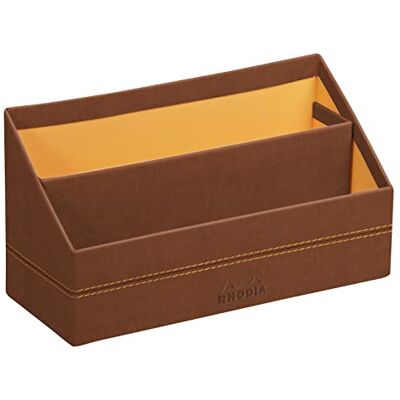 Rhodia 194600C Porte-Courrier Cuivre 25 x 10 x 14 cm Piqûres Sellier Orange Extérieur Simili Cuir Collection Home Office rama Organisation de Bureau & Rangement Design - Publicité Rhodia 194600C Porte-Courrier Cuivre 25 x 10 x 14 cm Piqûres Sellier Orange Extérieur Simili Cuir Collection Home Office rama Organisation de Bureau & Rangement Design - Publicité