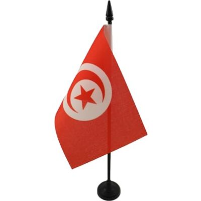 AZ FLAG Drapeau De Table Tunisie 15x10 cm Mini Drapeau Tunisien De Bureau 100% Polyester Avec Hampe De 25cm Et Socle En Plastique Noir - Publicité AZ FLAG Drapeau De Table Tunisie 15x10 cm Mini Drapeau Tunisien De Bureau 100% Polyester Avec Hampe De 25cm Et Socle En Plastique Noir - Publicité
