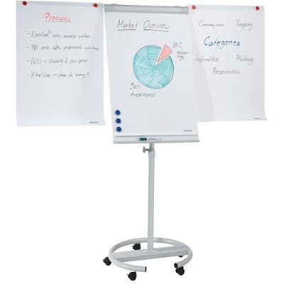 Franken F2400/N Tableau de conférence mobile Gris clair Ø 65 cm 17,5 kg 68 x 105 cm - Publicité Franken F2400/N Tableau de conférence mobile Gris clair Ø 65 cm 17,5 kg 68 x 105 cm - Publicité