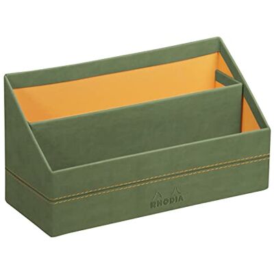Rhodia 194608C Porte-Courrier Sauge 25 x 10 x 14 cm Piqûres Sellier Orange Extérieur Simili Cuir Collection Home Office rama Organisation de Bureau & Rangement Design - Publicité Rhodia 194608C Porte-Courrier Sauge 25 x 10 x 14 cm Piqûres Sellier Orange Extérieur Simili Cuir Collection Home Office rama Organisation de Bureau & Rangement Design - Publicité