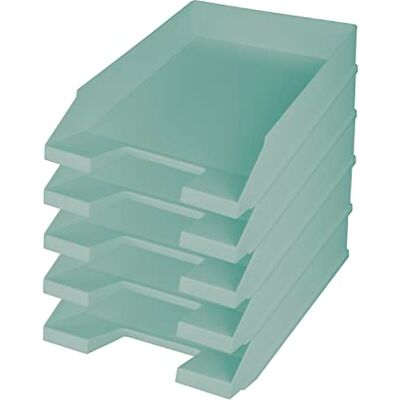 Helit BÜROPROD. H2661632 Corbeille à courrier the green staff, DIN A4-C4, 5 pièces, turquoise, compartiments empilables en plastique recyclé, certifié Ange Bleu - Publicité Helit BÜROPROD. H2661632 Corbeille à courrier the green staff, DIN A4-C4, 5 pièces, turquoise, compartiments empilables en plastique recyclé, certifié Ange Bleu - Publicité