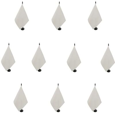 AZ FLAG Lot de 10 Drapeaux de Table Unicolore Blanc 21x14 cm Usage intérieur Drapeau de bureau de couleur blanche finition cousue et bords renforcés polyester 100D - Publicité AZ FLAG Lot de 10 Drapeaux de Table Unicolore Blanc 21x14 cm Usage intérieur Drapeau de bureau de couleur blanche finition cousue et bords renforcés polyester 100D - Publicité