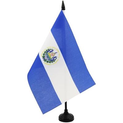 AZ FLAG Drapeau De Table El Salvador 21x14 cm Petit Drapeau Salvadorien De Bureau 100% Polyester Avec Hampe De 25cm Et Socle En Plastique Noir - Publicité AZ FLAG Drapeau De Table El Salvador 21x14 cm Petit Drapeau Salvadorien De Bureau 100% Polyester Avec Hampe De 25cm Et Socle En Plastique Noir - Publicité