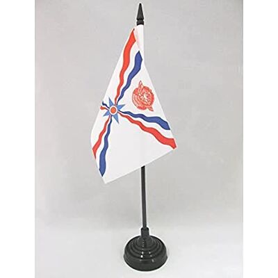 AZ FLAG Drapeau De Table Assyrie nouveau 15x10 cm Mini Drapeau Assyrien De Bureau 100% Polyester Avec Hampe De 25cm Et Socle En Plastique Noir - Publicité AZ FLAG Drapeau De Table Assyrie nouveau 15x10 cm Mini Drapeau Assyrien De Bureau 100% Polyester Avec Hampe De 25cm Et Socle En Plastique Noir - Publicité