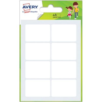 Avery Sachet de 48 Étiquettes Autocollantes Blanches Multi-Usages Écriture Manuscrite Inscriptible Organisation Maison Bureau École Identification et Rangement - Publicité Avery Sachet de 48 Étiquettes Autocollantes Blanches Multi-Usages Écriture Manuscrite Inscriptible Organisation Maison Bureau École Identification et Rangement - Publicité
