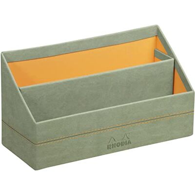 Rhodia 194609C Porte-Courrier Céladon 25 x 10 x 14 cm Piqûres Sellier Orange Extérieur Simili Cuir Collection Home Office rama Organisation de Bureau & Rangement Design - Publicité Rhodia 194609C Porte-Courrier Céladon 25 x 10 x 14 cm Piqûres Sellier Orange Extérieur Simili Cuir Collection Home Office rama Organisation de Bureau & Rangement Design - Publicité