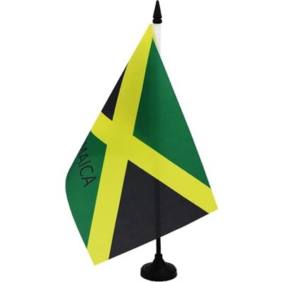 AZ FLAG Drapeau De Table Jamaïque avec inscriptions 21x14 cm Petit Drapeau Jamaïcain De Bureau 100% Polyester Avec Hampe De 25cm Et Socle En Plastique Noir - Publicité AZ FLAG Drapeau De Table Jamaïque avec inscriptions 21x14 cm Petit Drapeau Jamaïcain De Bureau 100% Polyester Avec Hampe De 25cm Et Socle En Plastique Noir - Publicité