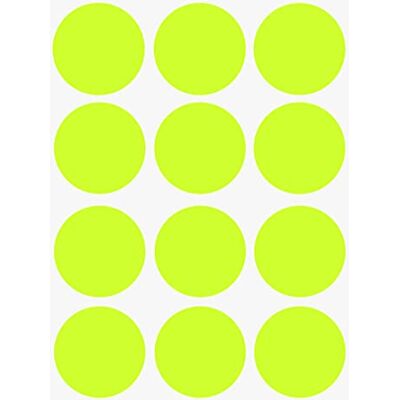 Royal Green Gommettes Étiquettes Autocollantes Rondes Jaune Fluorescent Environ 4cm (38mm) 15 Feuilles Paquet de 180 - Publicité Royal Green Gommettes Étiquettes Autocollantes Rondes Jaune Fluorescent Environ 4cm (38mm) 15 Feuilles Paquet de 180 - Publicité