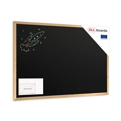 ALLboards Tableau noir à craie 90×60 cm avec cadre en bois ECO - Publicité ALLboards Tableau noir à craie 90×60 cm avec cadre en bois ECO - Publicité