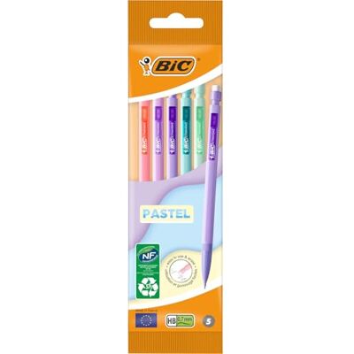 BIC Sachet 5 Porte-Mines MATIC® Corps Pastel 0,7 HB - Publicité BIC Sachet 5 Porte-Mines MATIC® Corps Pastel 0,7 HB - Publicité