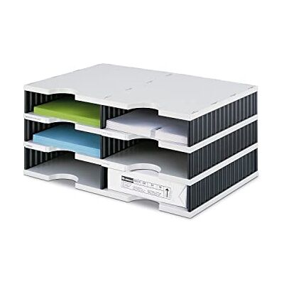 Styro doc 268020398 Trieur du bureau Duo 6 compartiments x 33,1 x 22,3 cm (Gris/noir) (Import Allemagne) - Publicité Styro doc 268020398 Trieur du bureau Duo 6 compartiments x 33,1 x 22,3 cm (Gris/noir) (Import Allemagne) - Publicité