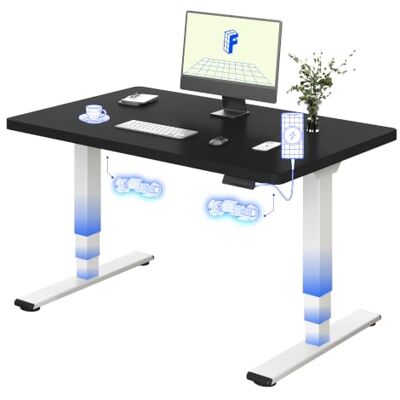 FLEXISPOT E5 Plus Bureau Assis Debout 120x80, Double Moteur, USB Plateau monobloc 25 mm, 3 Segments, charge 120 kg, anti-collision, 4 mémoires, garantie cadre 5 ans, Plateau Noir+Blanc - Publicité FLEXISPOT E5 Plus Bureau Assis Debout 120x80, Double Moteur, USB Plateau monobloc 25 mm, 3 Segments, charge 120 kg, anti-collision, 4 mémoires, garantie cadre 5 ans, Plateau Noir+Blanc - Publicité