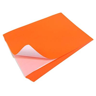EVG Evergreen Goods Lot de 10 Feuilles A4 Autocollantes Orange Fluo - Publicité EVG Evergreen Goods Lot de 10 Feuilles A4 Autocollantes Orange Fluo - Publicité