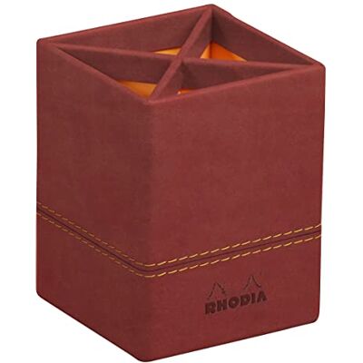 Rhodia - Rhodiarama - 8x8x11 cm - Nacarat - Pot à crayons - Publicité Rhodia - Rhodiarama - 8x8x11 cm - Nacarat - Pot à crayons - Publicité