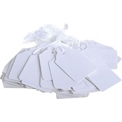 Q-Connect KF01619 Lot de 1000 étiquettes américaines avec ficelle Blanc 41 x 25 mm - Publicité Q-Connect KF01619 Lot de 1000 étiquettes américaines avec ficelle Blanc 41 x 25 mm - Publicité
