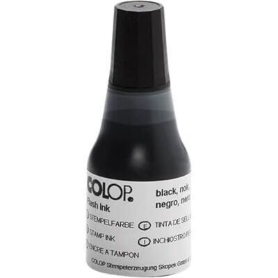 COLOP Encre tampon Flash EOS Noir Recharge 25 ml Recharge d'encre à base d'huile, indélébile sur documents. Flacon avec embout de précision pour tampons Flash EOS. Publicité COLOP Encre tampon Flash EOS Noir Recharge 25 ml Recharge d'encre à base d'huile, indélébile sur documents. Flacon avec embout de précision pour tampons Flash EOS. Publicité
