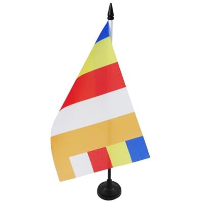 AZ FLAG Drapeau De Table Bouddhiste 21x14 cm Petit Drapeau Bouddhiste De Bureau 100% Polyester Avec Hampe De 25cm Et Socle En Plastique Noir - Publicité AZ FLAG Drapeau De Table Bouddhiste 21x14 cm Petit Drapeau Bouddhiste De Bureau 100% Polyester Avec Hampe De 25cm Et Socle En Plastique Noir - Publicité