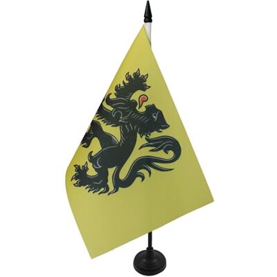 AZ FLAG Drapeau De Table Flandre 21x14 cm Petit Drapeau Flamand De Bureau 100% Polyester Avec Hampe De 25cm Et Socle En Plastique Noir - Publicité AZ FLAG Drapeau De Table Flandre 21x14 cm Petit Drapeau Flamand De Bureau 100% Polyester Avec Hampe De 25cm Et Socle En Plastique Noir - Publicité