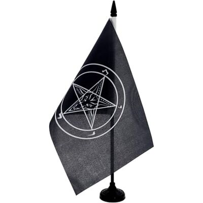 AZ FLAG Drapeau De Table Baphomet Ordre du Temple 21x14 cm Petit Drapeau De L'Eglise De Satan De Bureau 100% Polyester Avec Hampe De 25cm Et Socle En Plastique Noir - Publicité AZ FLAG Drapeau De Table Baphomet Ordre du Temple 21x14 cm Petit Drapeau De L'Eglise De Satan De Bureau 100% Polyester Avec Hampe De 25cm Et Socle En Plastique Noir - Publicité