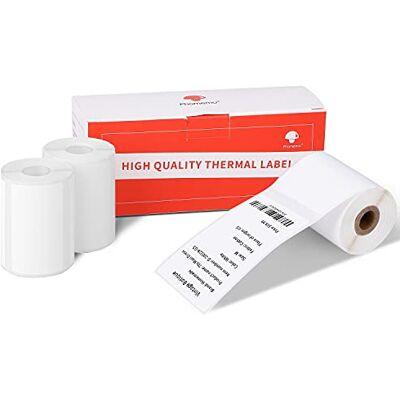 Phomemo M110 Lot de 3 rouleaux d'étiquettes thermiques autocollantes pour imprimante thermique M110, code barres, adresse, vêtements, etc. 50 x 80 mm - Publicité Phomemo M110 Lot de 3 rouleaux d'étiquettes thermiques autocollantes pour imprimante thermique M110, code barres, adresse, vêtements, etc. 50 x 80 mm - Publicité
