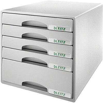 Leitz Plus 52110085 Bloc de classement 5 Tiroirs Gris - Publicité Leitz Plus 52110085 Bloc de classement 5 Tiroirs Gris - Publicité