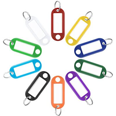 Uniclife Lot de 40 Porte-Clés en Plastique Résistant 5 cm en 10 Couleurs Assorties Avec Étiquettes Vierges en Papier et Films Plastiques de Protection et Anneaux Fendus - Publicité Uniclife Lot de 40 Porte-Clés en Plastique Résistant 5 cm en 10 Couleurs Assorties Avec Étiquettes Vierges en Papier et Films Plastiques de Protection et Anneaux Fendus - Publicité