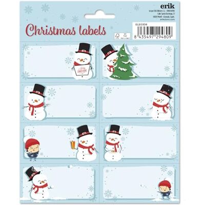 Grupo Erik Étiquettes Cadeaux de Noël, Bonhomme de Neige, Étiquettes Autocollantes, Autocollants de Noël, Étiquette pour Cadeau - Publicité Grupo Erik Étiquettes Cadeaux de Noël, Bonhomme de Neige, Étiquettes Autocollantes, Autocollants de Noël, Étiquette pour Cadeau - Publicité