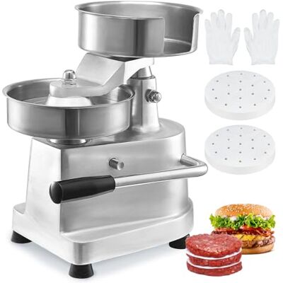 VEVOR Presse à Hamburger Commerciale 150 mm de Diamètre Machine à Burger Manuelle en Inox SUS304 Presse Steak Haché avec Poignée Ergonomique Papiers Gants pour Hamburgers Galettes Barbecue Pique-nique - Publicité VEVOR Presse à Hamburger Commerciale 150 mm de Diamètre Machine à Burger Manuelle en Inox SUS304 Presse Steak Haché avec Poignée Ergonomique Papiers Gants pour Hamburgers Galettes Barbecue Pique-nique - Publicité