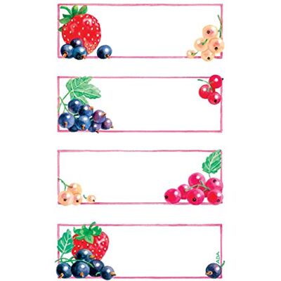 Avery 59546 étiquettes de confiture, amovibles, 12 autocollants. Étiquettes pour bocaux Fruchtrahmen - Publicité Avery 59546 étiquettes de confiture, amovibles, 12 autocollants. Étiquettes pour bocaux Fruchtrahmen - Publicité