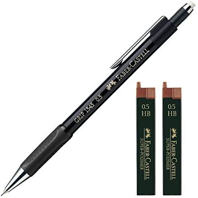 Faber - Grip 1345 99 - 0.5 mm - Noir - Crayon mécanique - Publicité Faber - Grip 1345 99 - 0.5 mm - Noir - Crayon mécanique - Publicité