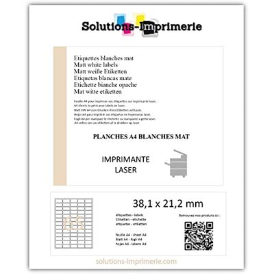 UNIVERS GRAPHIQUE 5 feuilles de 65 étiquettes plastique vinyle blanc 38.1 x 21.2mm pour imprimante jet d'encre Étiquette autocollante 38.1 x 21.2mm planche adhésive permanente pour imprimer des Stickers autocollants - Publicité UNIVERS GRAPHIQUE 5 feuilles de 65 étiquettes plastique vinyle blanc 38.1 x 21.2mm pour imprimante jet d'encre Étiquette autocollante 38.1 x 21.2mm planche adhésive permanente pour imprimer des Stickers autocollants - Publicité