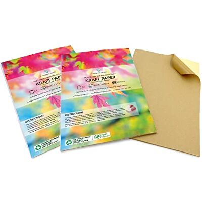 EVG Evergreen Goods A4 de papier kraft imprimable et autocollant, Papier autocollant mat adapté aux imprimantes à jet d'encre et laser, Papier autocollant pour la décoration (200 Feuilles) - Publicité EVG Evergreen Goods A4 de papier kraft imprimable et autocollant, Papier autocollant mat adapté aux imprimantes à jet d'encre et laser, Papier autocollant pour la décoration (200 Feuilles) - Publicité