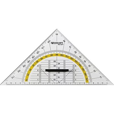 Équerre géométrique Westcott - 220 mm, Transparente, Lot de 18 - Publicité Équerre géométrique Westcott - 220 mm, Transparente, Lot de 18 - Publicité