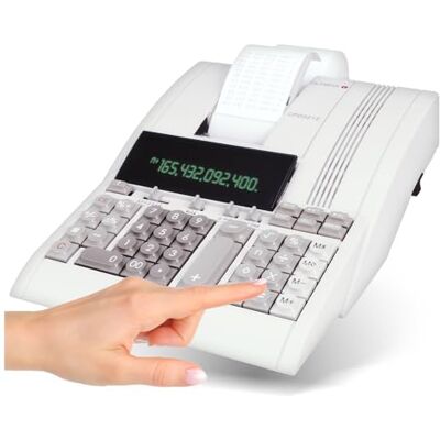 Olympia Calculatrice de Bureau à Impression CPD 5212 E avec Bloc d'alimentation Écran inclinable à 12 Chiffres et mécanisme d'impression Bicolore Noir/Rouge 5 taux de Change réglables - Publicité Olympia Calculatrice de Bureau à Impression CPD 5212 E avec Bloc d'alimentation Écran inclinable à 12 Chiffres et mécanisme d'impression Bicolore Noir/Rouge 5 taux de Change réglables - Publicité