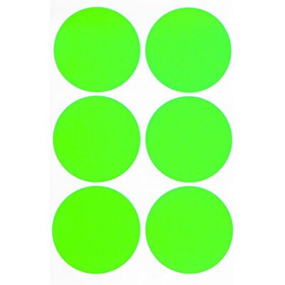 Royal Green Gommettes Étiquettes Autocollantes Rondes Vert Fluorescent Environ 5cm (50mm) 30 Feuilles Paquet de 180 - Publicité Royal Green Gommettes Étiquettes Autocollantes Rondes Vert Fluorescent Environ 5cm (50mm) 30 Feuilles Paquet de 180 - Publicité